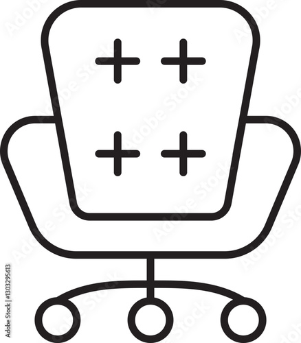 Office chair icon in simple design line icon