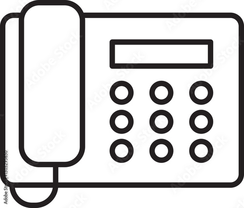 Classic telephone with numeric keypad design line icon