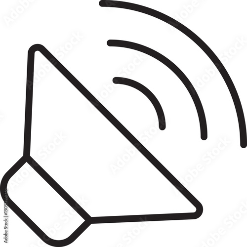 Speaker icon with sound waves line icon