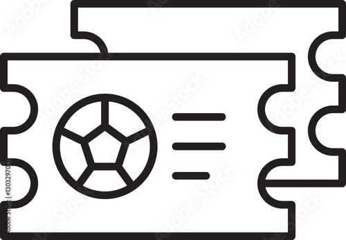 Tickets featuring a soccer ball design line icon