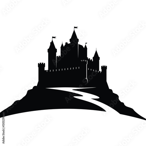 silhouette of castle