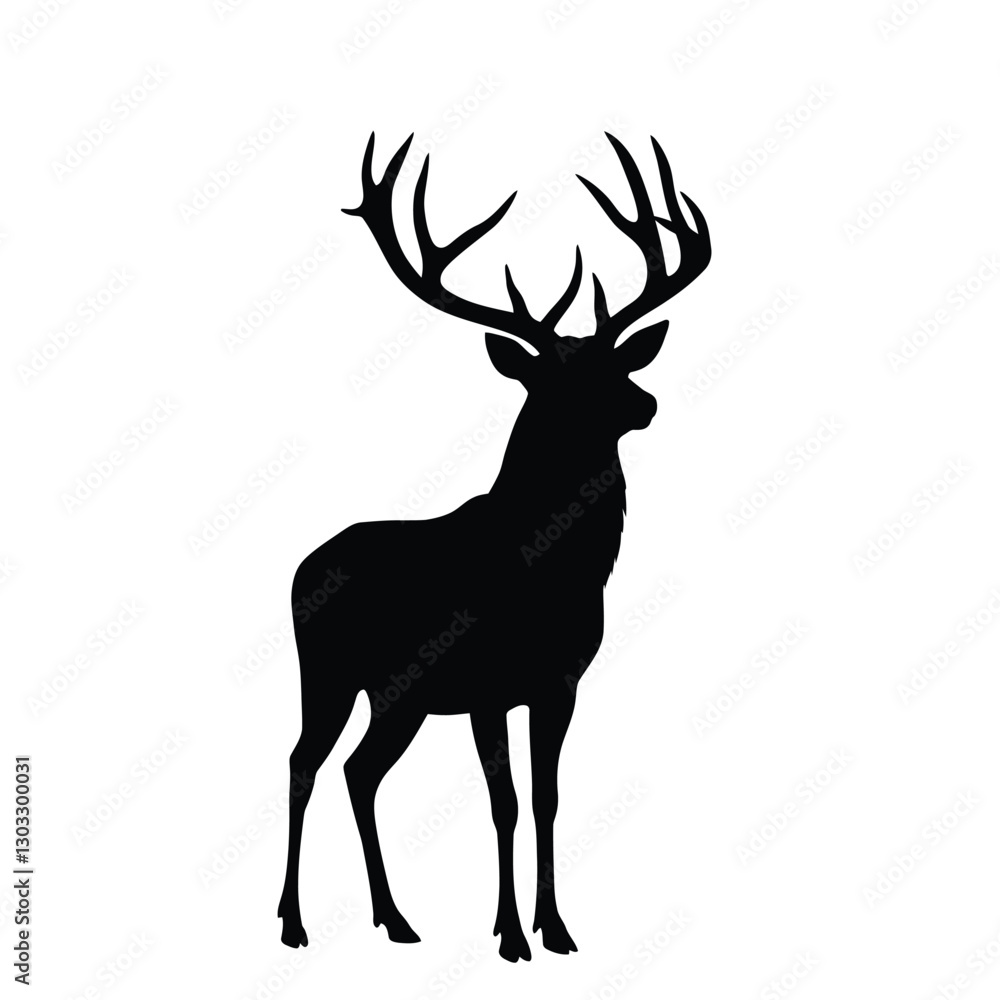 Obraz premium deer silhouette vector