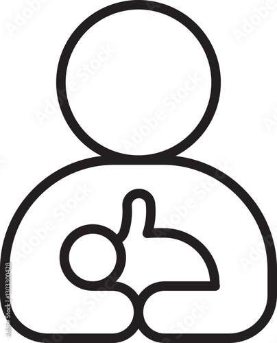 Mother holding a baby icon line icon