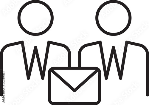 Business people exchanging documents line icon