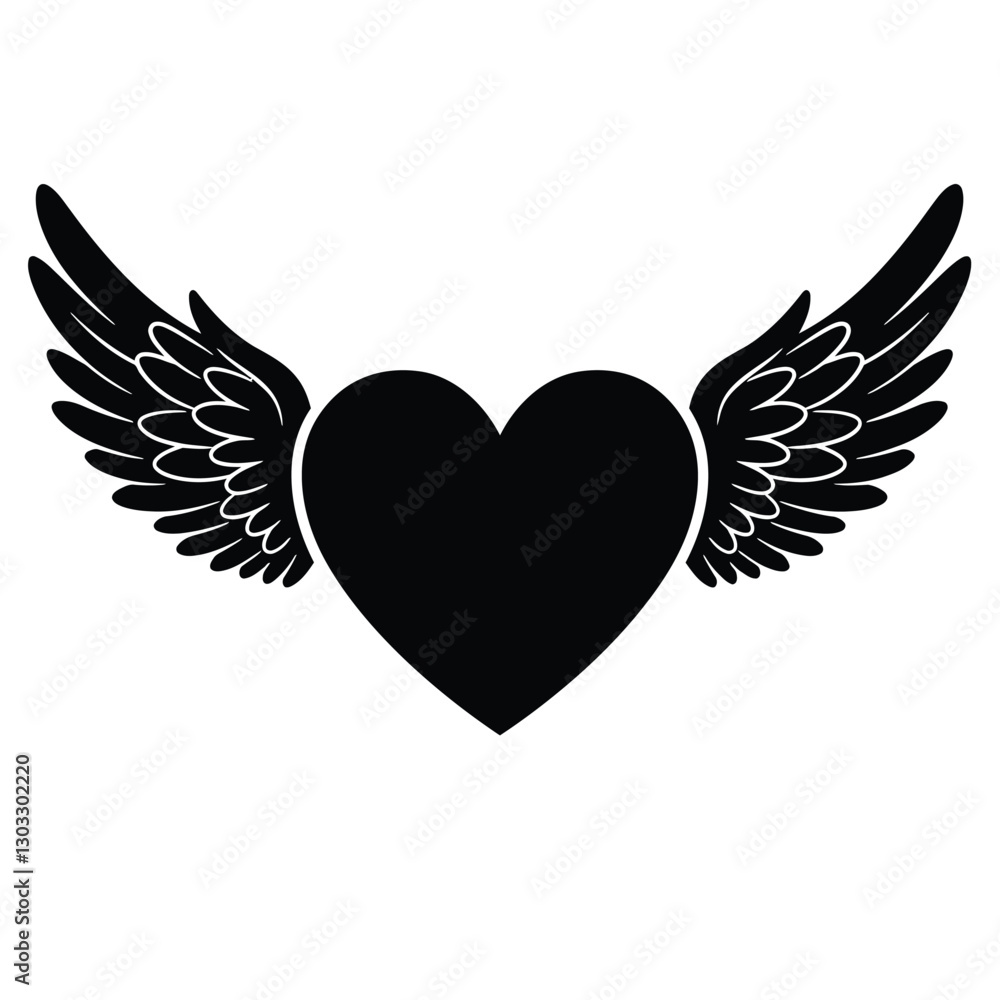 Obraz premium heart with wings