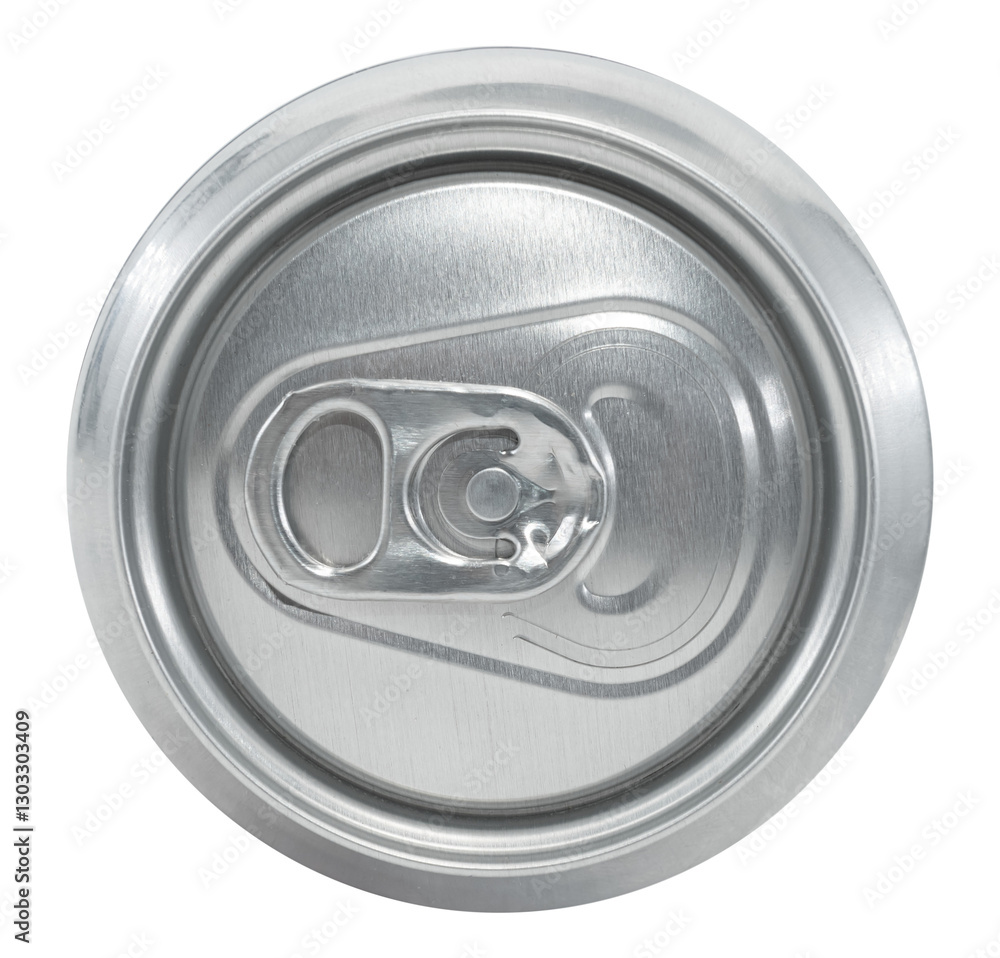 Tin aluminum can on white background. Beer can isolate. Top view Tin aluminum can on white background. Beer can isolate. Top view