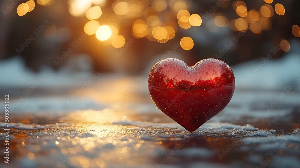 Fototapeta premium red heart on old wood with bokeh background valentine concept
