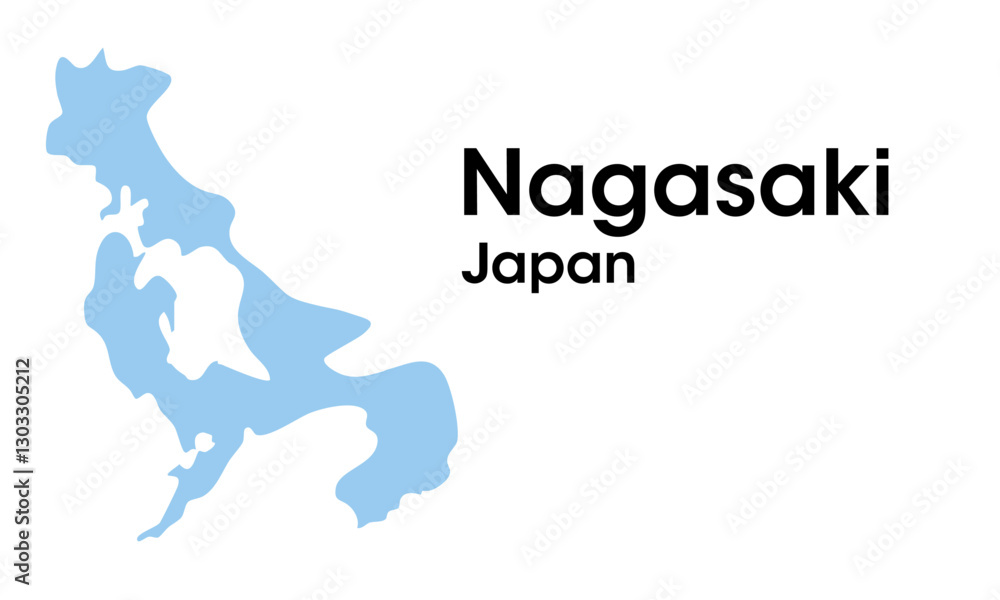 Obraz premium nagasaki japan map