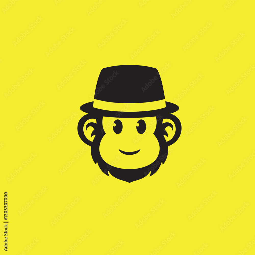 Cool monkey logo mockup template vector design technical illustration. Cool monkey logo mockup template vector design technical illustration.
