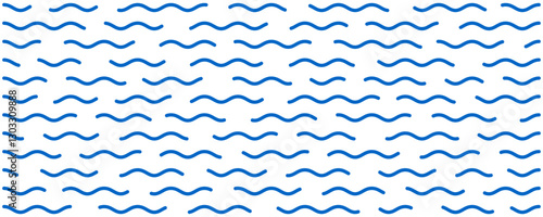 Wave line texture, ocean or lake symbol, black wave stripe backdrop, water and sea stripe background, minimal flow repeating pattern background - stock vector