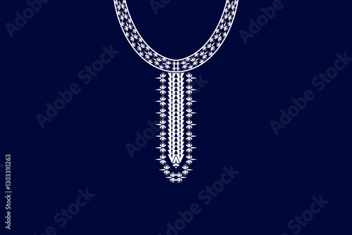 Geometric ethnic neckline flower pattern background. traditional style. decoration, textile, fabric, clothing.