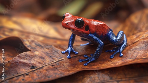 Vibrant Strawberry Poison-dart Frog Image for Nature Enthusiasts photo