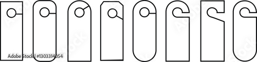 Door Hanger Tag Vector Icons Set | Minimalist Do Not Disturb Signs for Hotels, Offices, and Home Use