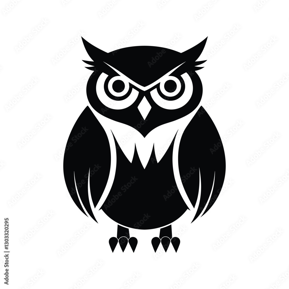 owl on white background Silhouette – Modern Wildlife Vector Art for Prints & Merchandise owl on white background Silhouette – Modern Wildlife Vector Art for Prints & Merchandise