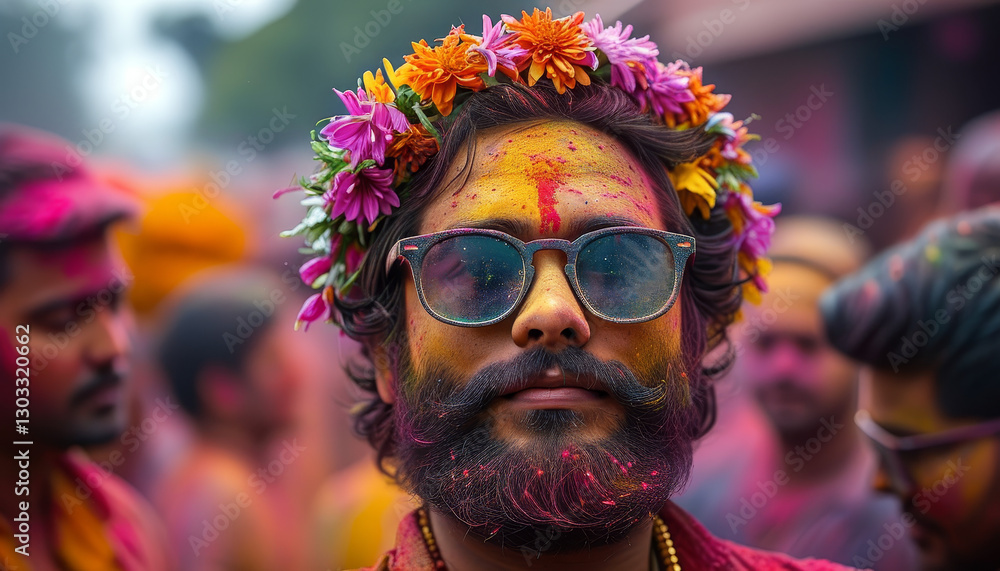 Holi Festival of Colours Animal Concept, Holi festival beautiful man, colourful powder explosion, Holi festival flowers, cinematic lighting, Indian Hinduism festival, vibrant Holi festive colours Holi Festival of Colours Animal Concept, Holi festival beautiful man, colourful powder explosion, Holi festival flowers, cinematic lighting, Indian Hinduism festival, vibrant Holi festive colours