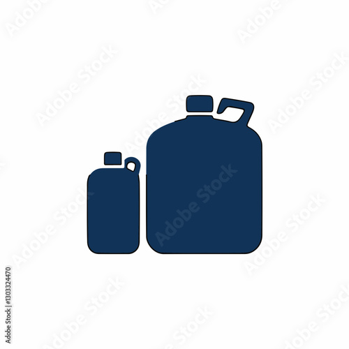 Large and small liquid containers icon for industrial use isolated on a white background
