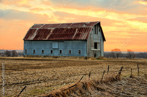 old barn in the field