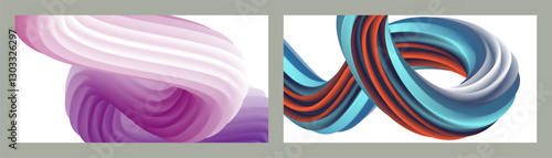 Abstract volumetric background. Cords. set of two illustrations. Toothpaste in a tube. Minimalism. Creative modern background. Cover design, wallpaper, background. eps vector.