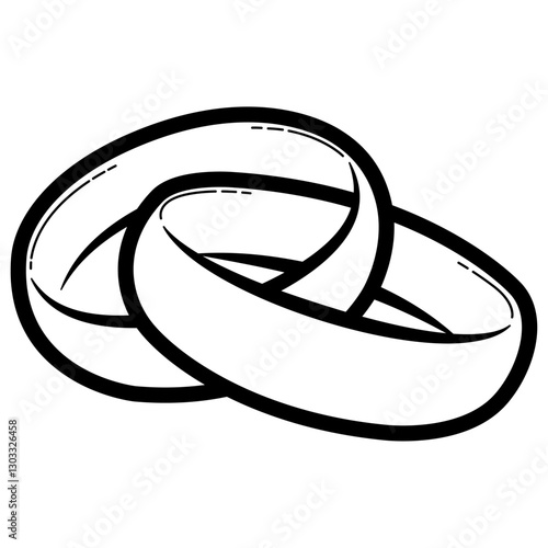 Alliances mariage croisées picto symbole illustration vectorielle