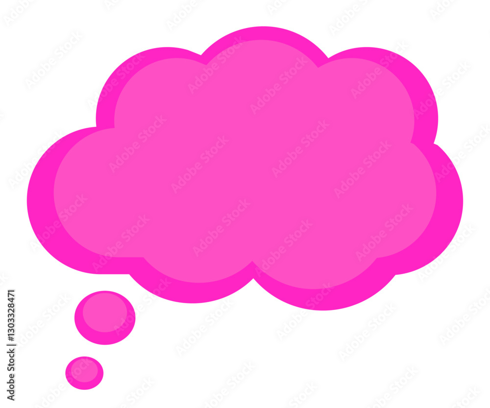 Pink message bubble, speech or thought bubble box Pink message bubble, speech or thought bubble box