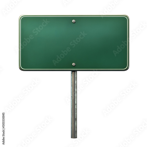 Empty Green Road Sign Mockup