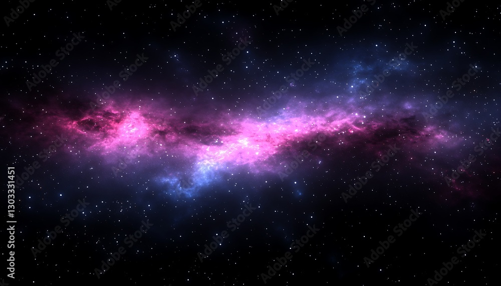 Fototapeta premium Cosmic nebula in space, glowing celestial background