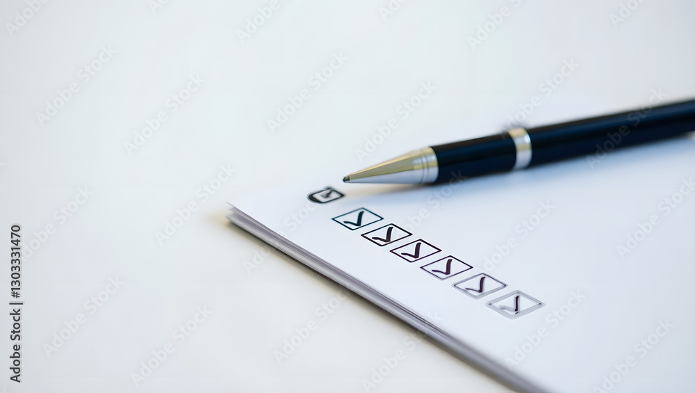 a close-up shot of a checklist and a pen, symbolizing planning, or completing tasks