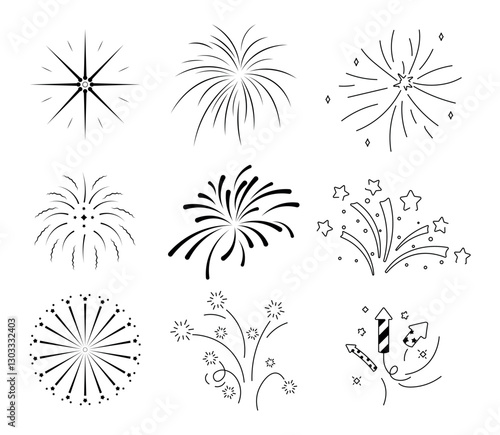 fireworks; holiday; sky; vector; salute; icon; flash; happiness; collection; birthday; party; event; celebrate; new year; emotion; bright; light lines; celebration; carnival; replica; set; set; ready;