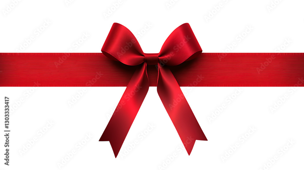 Red ribbon with bow on black background Red ribbon with bow on black background