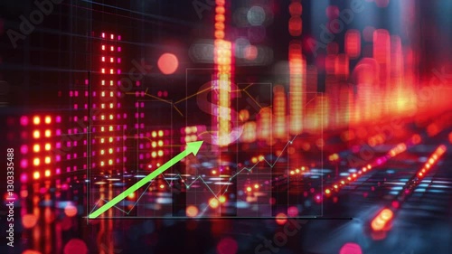 Wallpaper Mural Digital financial chart indicators stock market business and exchange financial growth graph. Finance chartstock market business and exchange financial growth graph Torontodigital.ca