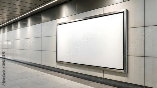 display blank clean screen or signboard mockup for offers or advertisement in public area - Generative AI