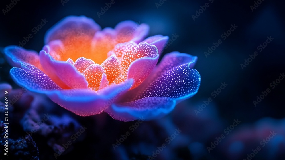 Fototapeta premium Glowing Flower in Dark Botanical Garden