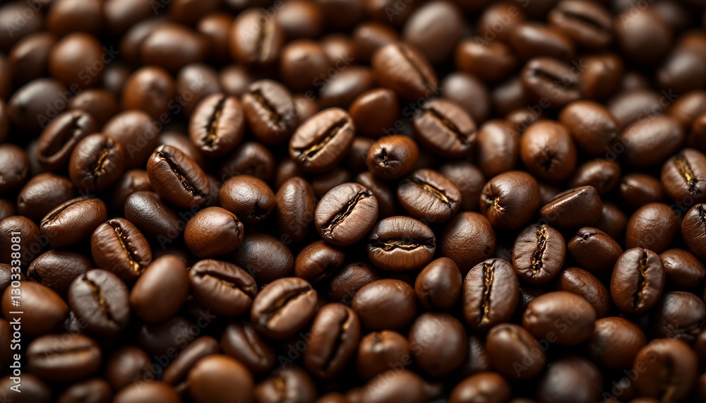 Coffee Beans Close-Up_ Fresh Roasted Aromatic Coffee Coffee Beans Close-Up_ Fresh Roasted Aromatic Coffee
