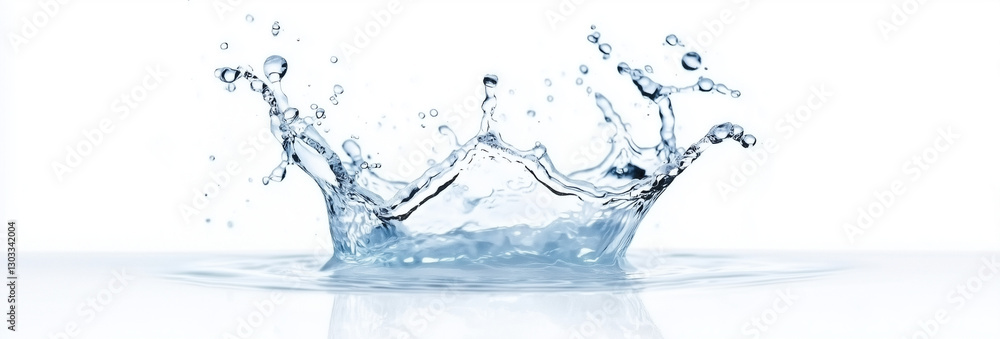 Minimalist Water Splash on White Background, Fresh and Clean Concept. Header Image, Header Photo materials. Minimalist Water Splash on White Background, Fresh and Clean Concept. Header Image, Header Photo materials.