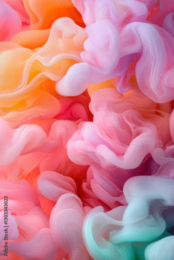 Obraz premium Colorful smoke cloud, texture, in water, flowing, art, for a vivid background