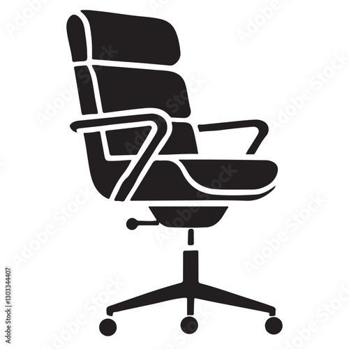 Office chair silhouette vector image for business and comfort