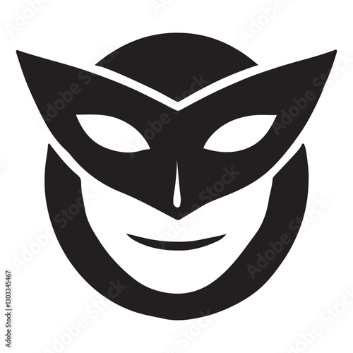 Superhero Silhouette Mask Logo Vector Icon for Heroic Identity