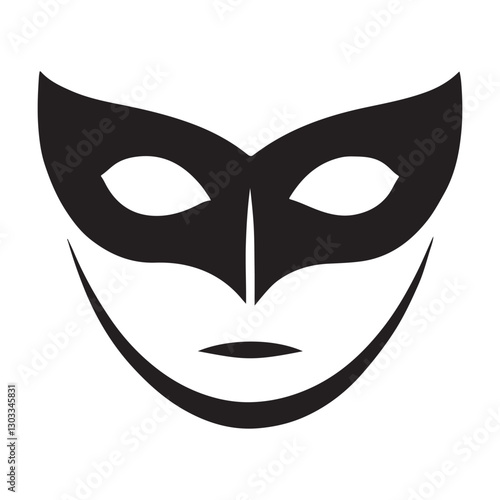 Mysterious disguise vector silhouette illustration black mask perfect design resource