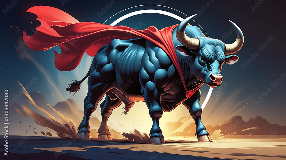 Fototapeta premium bull in the desert
