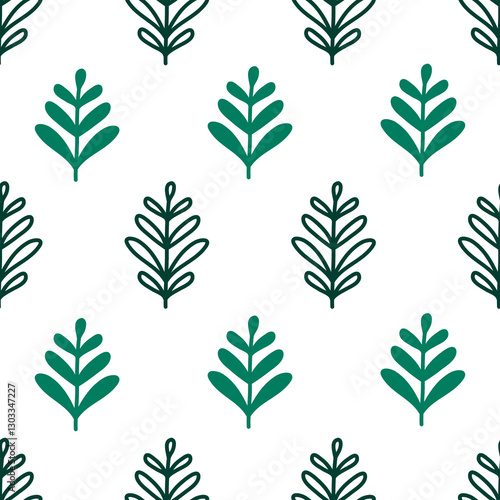 A seamless pattern with boho spring leaves