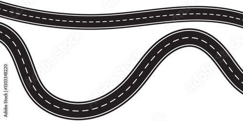 Curving tarred road or highway logo vector. road or highway design vector on White background. EPS 10.