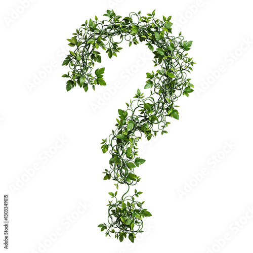 Wallpaper Mural 3D question mark formed by vines and leaves exuding a natural and organic vibe Ideal for nature themed concepts Torontodigital.ca