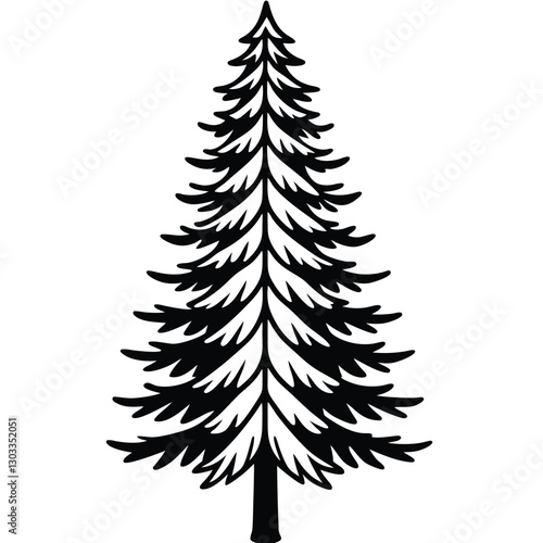 long pine tree vector design.