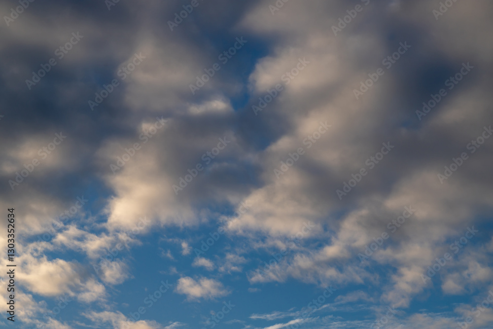 Partly Cloudy Skies With Light Blue Horizon and Soft Light Partly Cloudy Skies With Light Blue Horizon and Soft Light