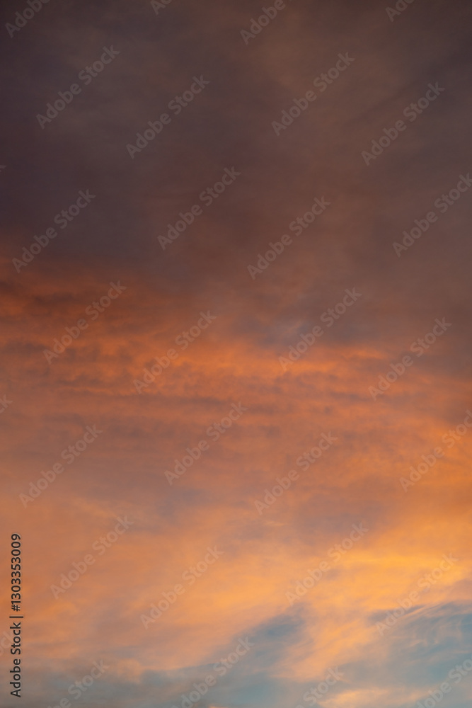 Majestic Sunset Sky with Vibrant and Warm Colors Over a Serene Horizon