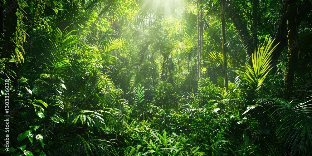 Lush rainforest full of hidden exotic wildlife Lush rainforest full of hidden exotic wildlife