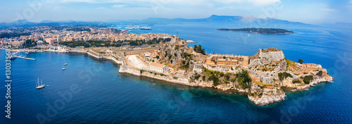 The old Venetian fortress of Corfu town, Corfu, Greece. The Old Fortress of Corfu is a Venetian fortress in the city of Corfu. Venetian Old Fortress (Palaio Frourio), Corfu, Ionian Islands, Greece photo