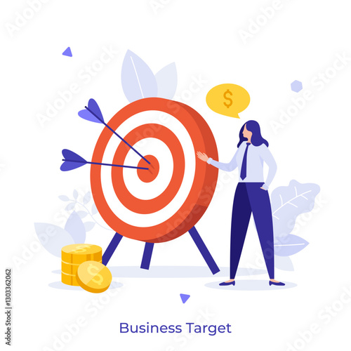 Business Scene With Character Cartoon Illustration