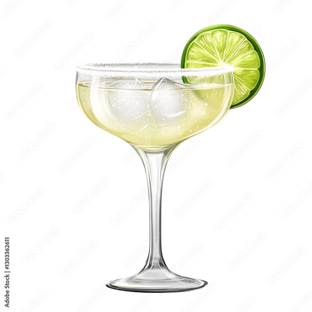 Margarita cocktail in glass isolated on transparent background. Margarita cocktail in glass isolated on transparent background.