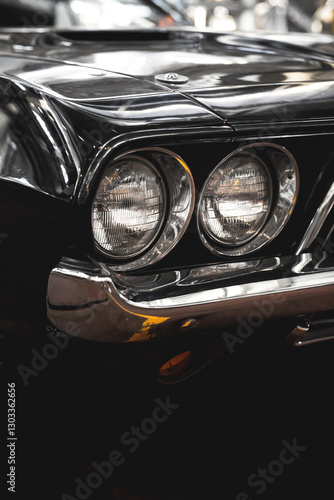 classic car headlight. Transportation image
